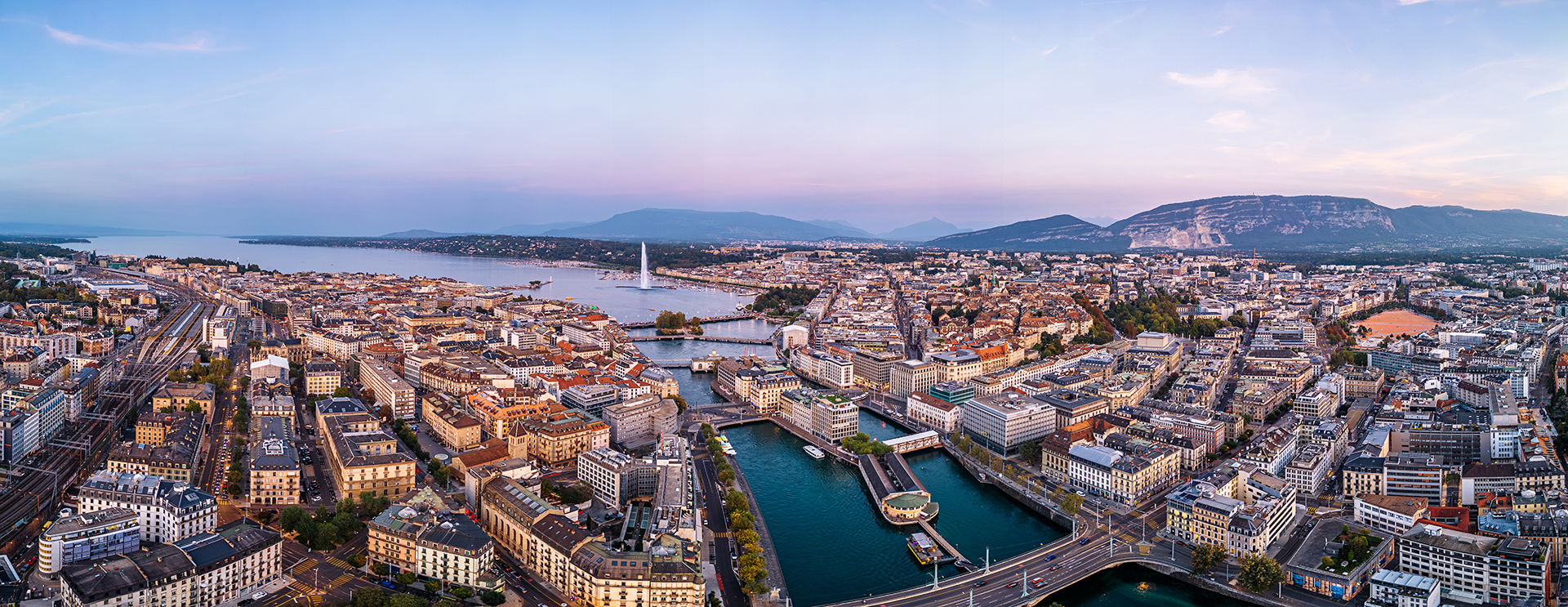 Geneve lake view panorama.