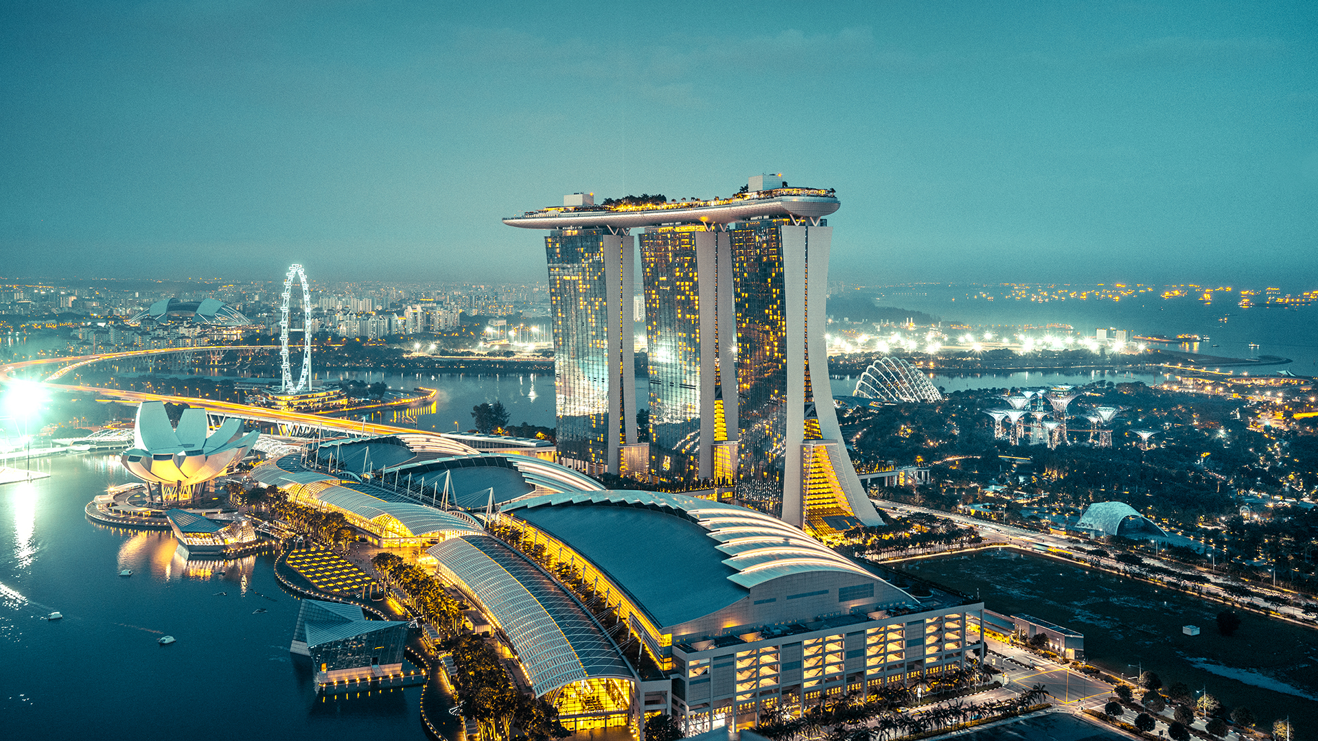 Singapore skyline.